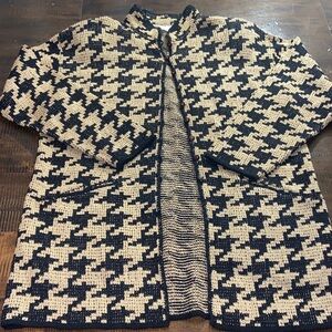 French Rags 1990's Sweater Coat Classic houndstooth print